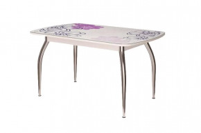 Стол "Бостон", виолет/белый/хром триумф в Муравленко - muravlenko.mebel-tymen.ru | фото