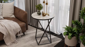 Стол журнальный ДП 1-03-05 исп. 2 Черный/Стекло с рисунком Песок в Муравленко - muravlenko.mebel-tymen.ru | фото