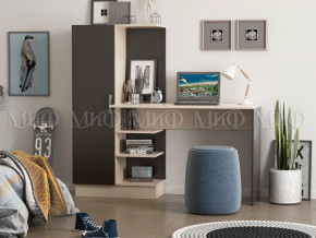 Стол компьютерный №1 Дуб беленый-венге в Муравленко - muravlenko.mebel-tymen.ru | фото