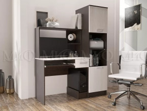 Стол компьютерный №3 с пеналом Дуб беленый/Дуб венге в Муравленко - muravlenko.mebel-tymen.ru | фото