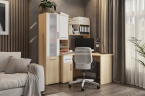 Стол компьютерный Лайт К1 дуб сонома/белый в Муравленко - muravlenko.mebel-tymen.ru | фото