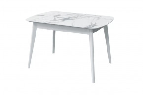 Стол обеденный Прайм, мрамор белый/белый в Муравленко - muravlenko.mebel-tymen.ru | фото