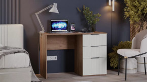 Стол письменный «Графит» Дуб Крафт Табачный, Холст Белый в Муравленко - muravlenko.mebel-tymen.ru | фото