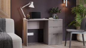 Стол письменный «Графит» Глиняно серый, Холст латте в Муравленко - muravlenko.mebel-tymen.ru | фото