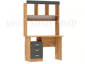 Стол письменный Мартина ЛДСП с надстройкой Графит, Дуб крафт в Муравленко - muravlenko.mebel-tymen.ru | фото