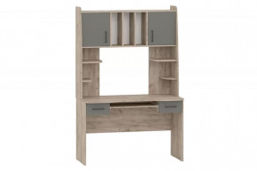 Стол рабочий БЕТА (ш1200*г605*в1835мм), ЛДСП Дуб крафт серый/Графит в Муравленко - muravlenko.mebel-tymen.ru | фото