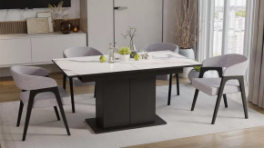 Стол раздвижной «Детройт» Тип 3 Черный, Белый мрамор в Муравленко - muravlenko.mebel-tymen.ru | фото