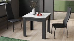 Стол раздвижной «Хьюстон» тип 1 Черный, Белый мрамор в Муравленко - muravlenko.mebel-tymen.ru | фото