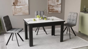 Стол раздвижной «Хьюстон» тип 2 Черный, Белый мрамор в Муравленко - muravlenko.mebel-tymen.ru | фото