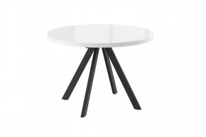 Стол раздвижной RONDO М-110, оптивайт белый/черный в Муравленко - muravlenko.mebel-tymen.ru | фото