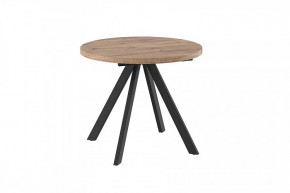 Стол раздвижной RONDO М-90, дуб велингтон/черный в Муравленко - muravlenko.mebel-tymen.ru | фото