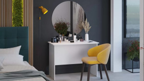 Стол с зеркалом тип 14 (1000) Белый Ясень в Муравленко - muravlenko.mebel-tymen.ru | фото