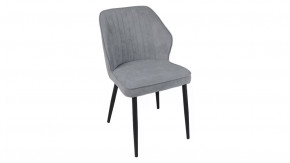 Стул «Крис» Черный муар, Микровелюр BRENDY Grey в Муравленко - muravlenko.mebel-tymen.ru | фото