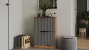 Тумба для обуви «Хилтон» Исп.2 Дуб Крафт золотой, Графит матовый в Муравленко - muravlenko.mebel-tymen.ru | фото