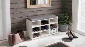 Тумба для обуви Тип 10 Дуб крафт белый, Велюр Графит в Муравленко - muravlenko.mebel-tymen.ru | фото