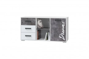 Тумба Оливер, 1 дверь, 3 ящика, 1287 мм, ясень анкор светлый, белый, камень темный в Муравленко - muravlenko.mebel-tymen.ru | фото