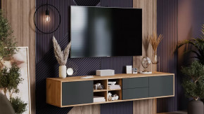 Тумба ТВ тип 5 Дуб Крафт золотой, Антрацит в Муравленко - muravlenko.mebel-tymen.ru | фото