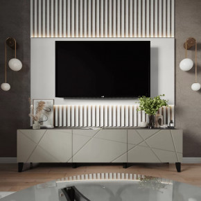 Тумба ТВМ-10 (с опорами) (ш2000*г384*в400мм) ЛДСП Графит/ЛДСП Панакота в Муравленко - muravlenko.mebel-tymen.ru | фото