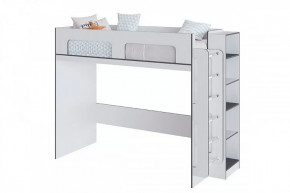 ТЭББИ Кровать-чердак (сп/м 900*2000мм), Белый-Графит серый (ЛАМЕЛИ) в Муравленко - muravlenko.mebel-tymen.ru | фото