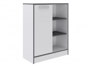 ТЭББИ Стеллаж малый (ш800*г360*в1000мм), Белый-Графит серый/Белый в Муравленко - muravlenko.mebel-tymen.ru | фото