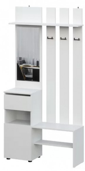 Вешалка с зеркалом Денвер SAFE Белый в Муравленко - muravlenko.mebel-tymen.ru | фото