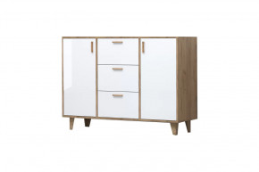 ЭГО К-2 Комод, дуб крафт золотой/белый глянец Диал в Муравленко - muravlenko.mebel-tymen.ru | фото